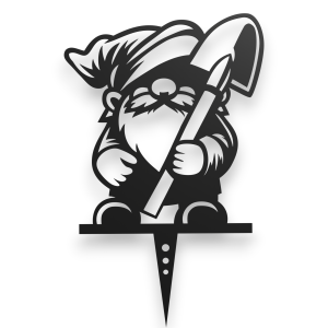 Ozdoba ogrodowa ze stali, krasnal ogrodowy - Skrzat - 1