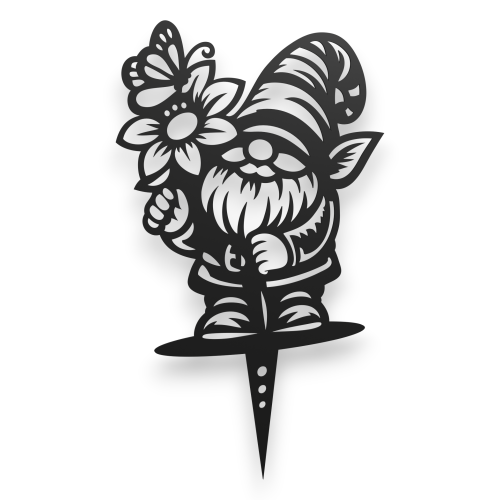 Ozdoba ogrodowa ze stali, krasnal ogrodowy - Skrzat - 4