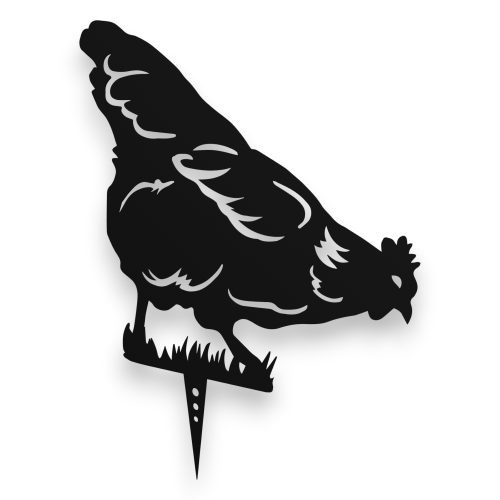 Ozdoba ogrodowa ze stali, dekoracja ogrodu - Kura - 1