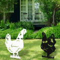 Ozdoba ogrodowa ze stali, dekoracja ogrodu - Kura - 4