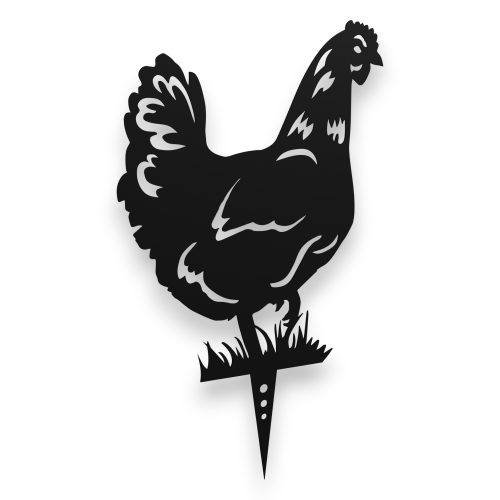 Ozdoba ogrodowa ze stali, dekoracja ogrodu - Kura - 4