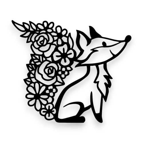 Dekor stalowy na ścianę Wesoły Lisek -  dL-3