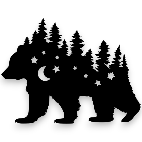 Dekor stalowy na ścianę Niedźwiedź - dM-4