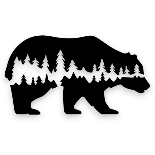 Dekor stalowy na ścianę Niedźwiedź - dM-6