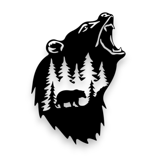 Dekor stalowy na ścianę Niedźwiedź - dM-8