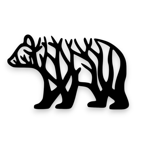Dekor stalowy na ścianę Niedźwiedź - dM-10