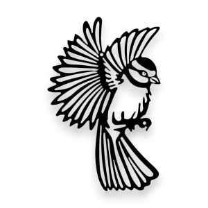 Dekor stalowy na ścianę - Sikora w locie - dP-3