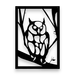 Dekor stalowy na ścianę ptaki, Sowa dS-1