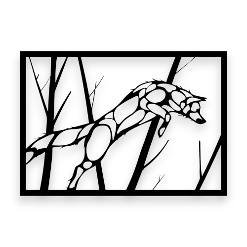 Dekor, stalowy obraz na ścianie, Wilk dW-3