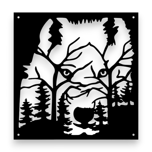 Dekor, stalowy obraz na ścianie, Wilk dW-4