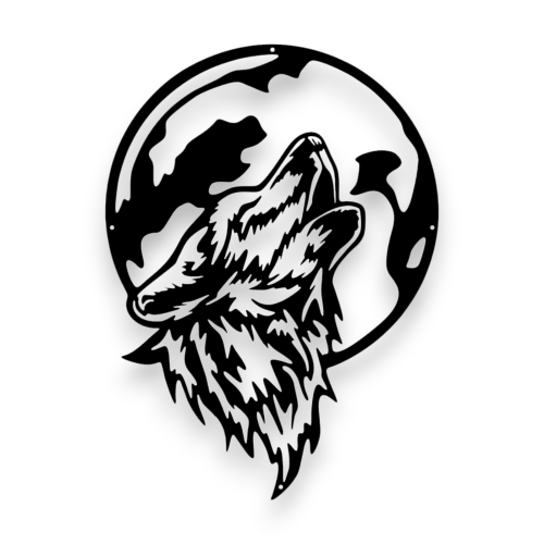 Dekor stalowy na ścianie, Wilk dW-5