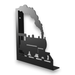 Stalowe, ozdobne wsporniki półki 20 cm - "Ciuchcia" 2szt