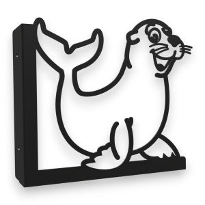 Stalowe, ozdobne wsporniki półki 25 cm - Foczka - pF-2 2szt