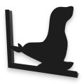 Stalowe, ozdobne wsporniki półki 25 cm - Foka - pF-3 2szt