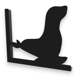 Stalowe, ozdobne wsporniki półki 25 cm - Foka - pF-3 2szt