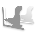 Stalowe, ozdobne wsporniki półki 25 cm - Foka - pF-3 2szt