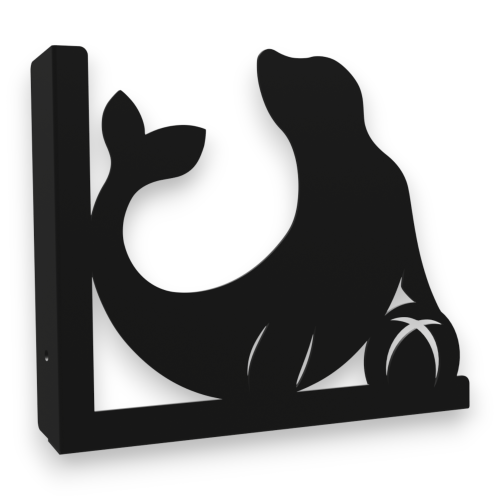 Stalowe, ozdobne wsporniki półki 25 cm - Foka - pF-4 2szt