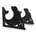 Stalowe, ozdobne wsporniki półki 25 cm - Foka - pF-4 2szt