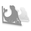 Stalowe, ozdobne wsporniki półki 25 cm - Foka - pF-4 2szt