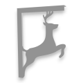 Stalowe, ozdobne wsporniki półki 20 cm - Jeleń- pJ-1 2szt