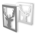 Stalowe, ozdobne wsporniki półki 20 cm - Jeleń- pJ-3d 2szt