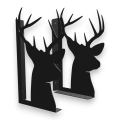 Stalowe, ozdobne wsporniki półki 20 cm - Jeleń - pJ-4g 2szt