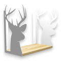 Stalowe, ozdobne wsporniki półki 20 cm - Jeleń - pJ-4g 2szt